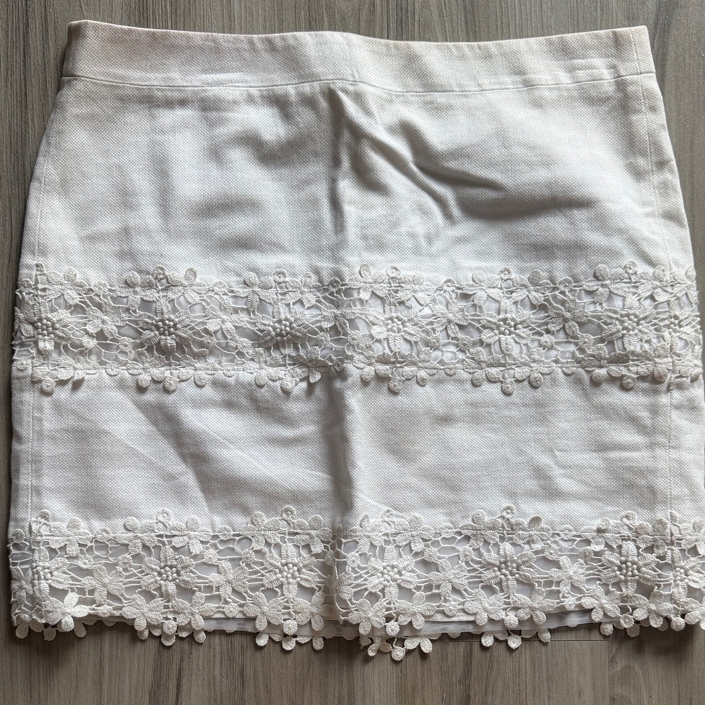Jcrew Elegant White Lace Skirt